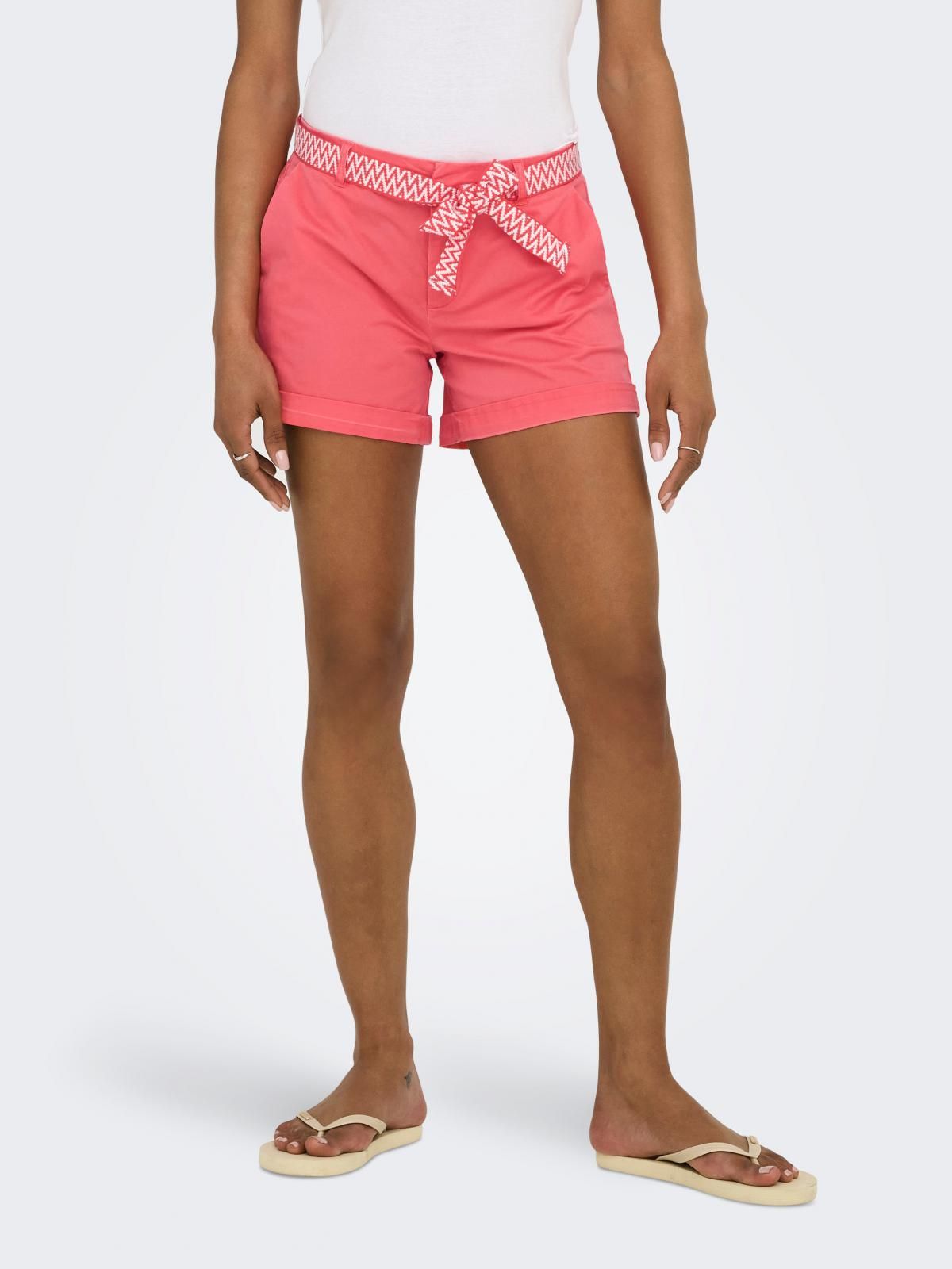 온리 미드웨이스트 레귤러핏 치노 반바지 벨트 15344446_727_1176553 ROSE / DUBARRY - 상품 이미지