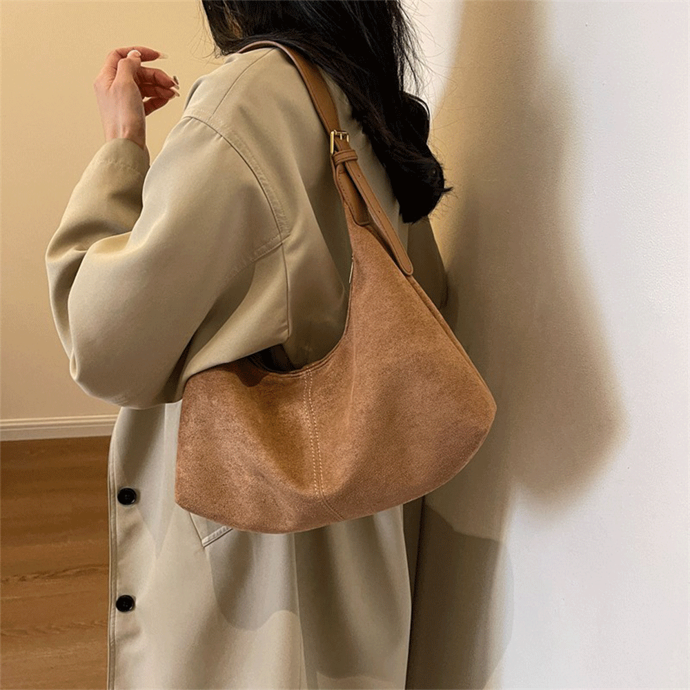 아르니 데일리무드 부드러운 스웨이드 여성 호보백 데일리 숄더백 크로스백 - 상세 이미지 3