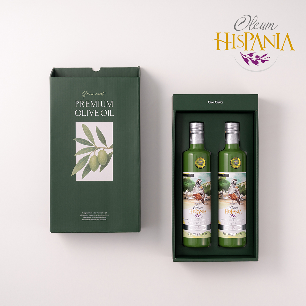 히스파니아 피쿠알 엑스트라버진 올리브오일 선물세트 500ml, 2병 - 상품 이미지