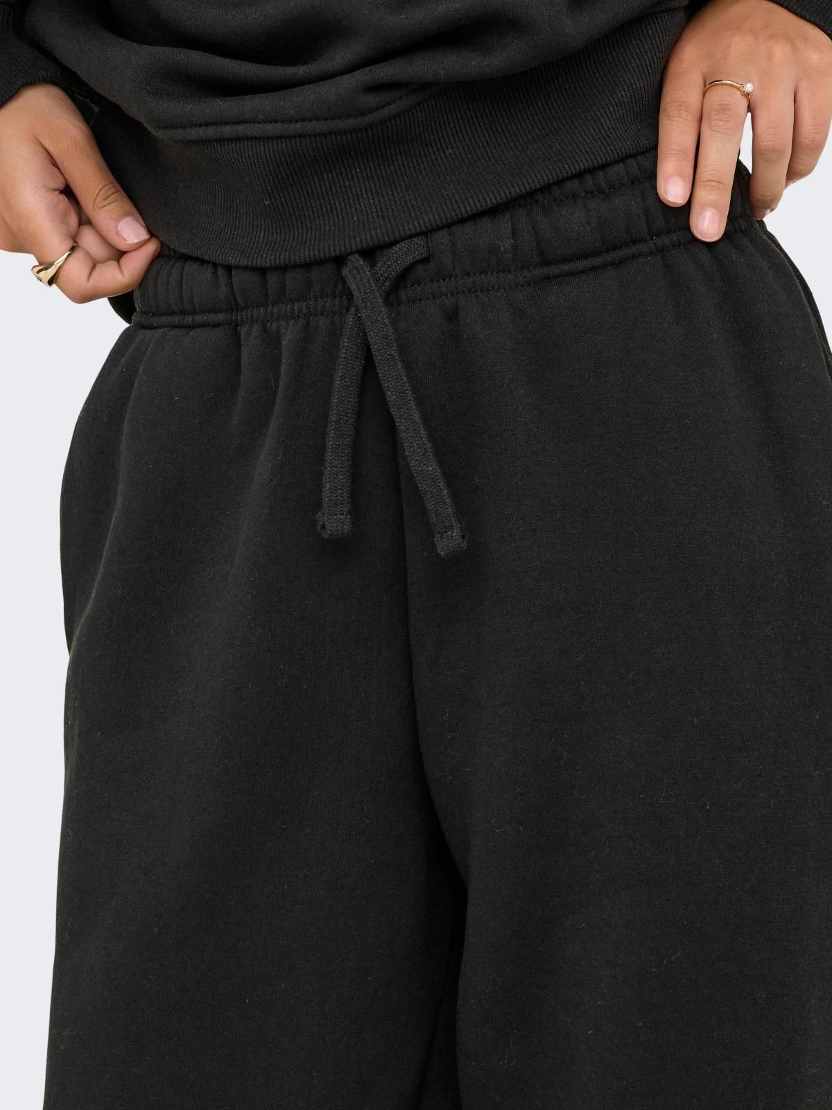 온리 와이드핏 테크니컬 스웨트 팬츠 15357504_2161 BLACK / BLACK 이미지 7