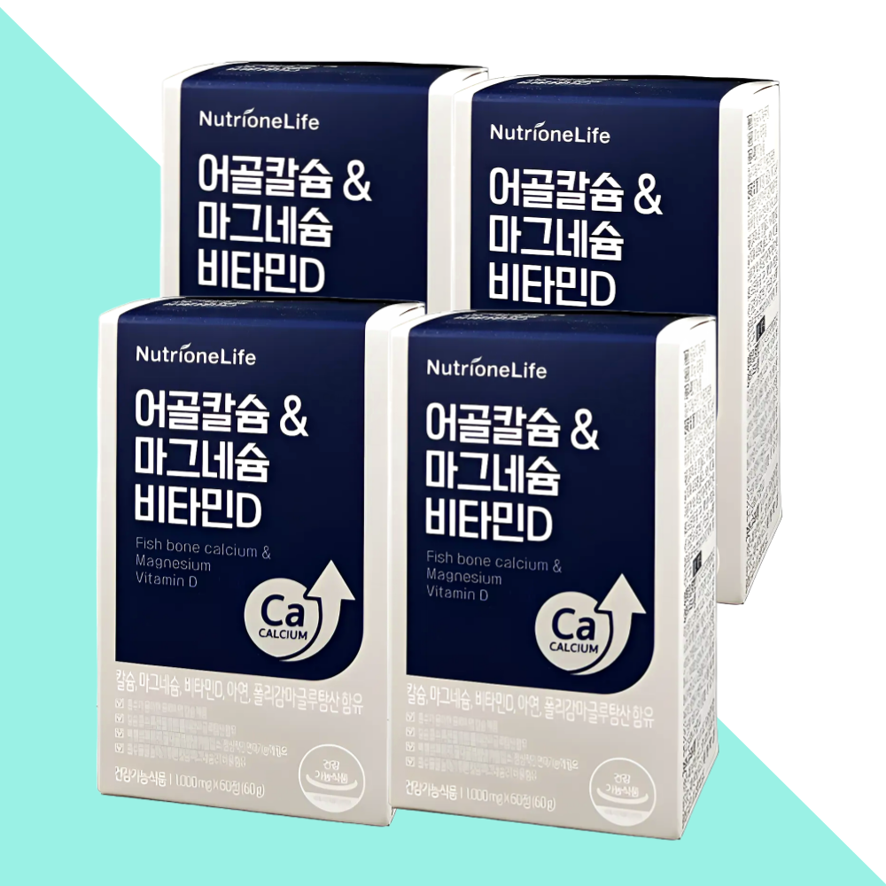 뉴트리원 어골칼슘 마그네슘 비타민D 칼마디 60정X4개 - 메인 이미지