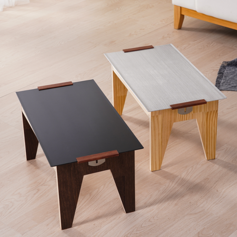 지비노 접이식 이동식 티테이블 블랙월넛