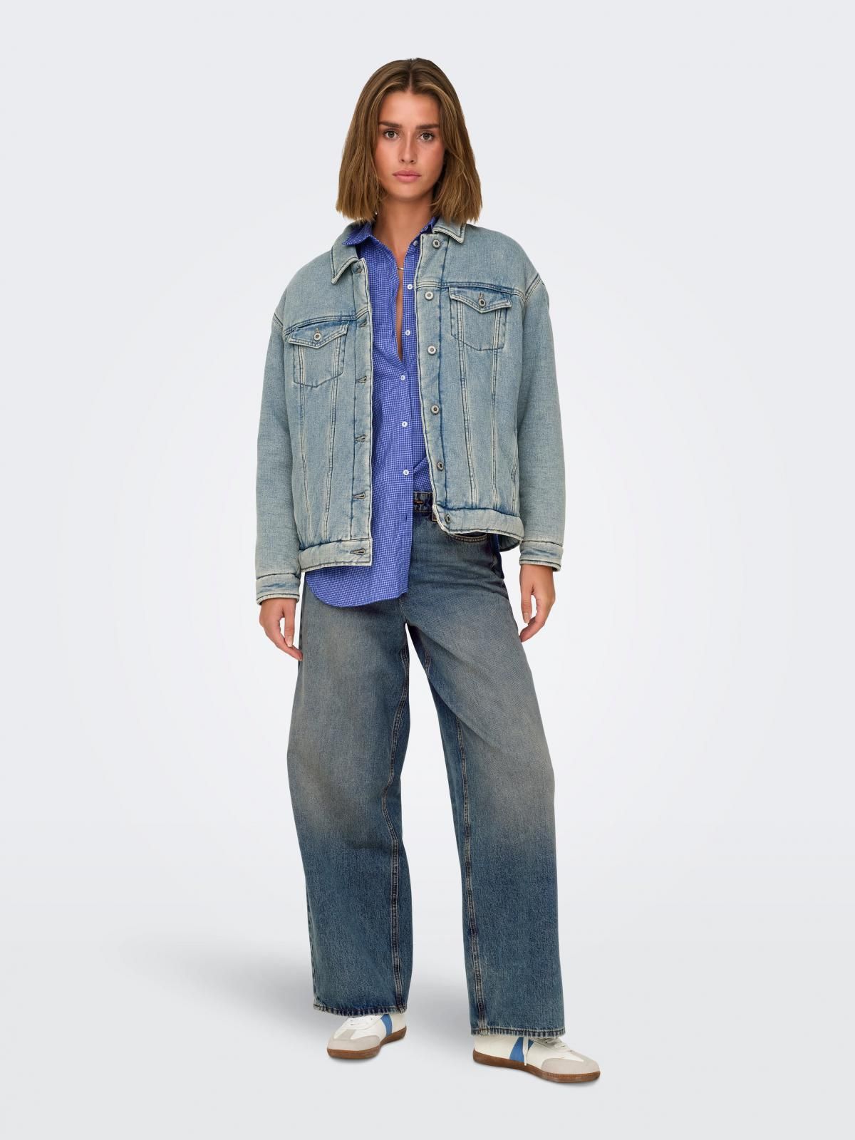 온리 데님 미드웨이스트 와이드핏 청바지 15332410_2115 BLUE / MEDIUM BLUE DENIM - 상세 이미지 5