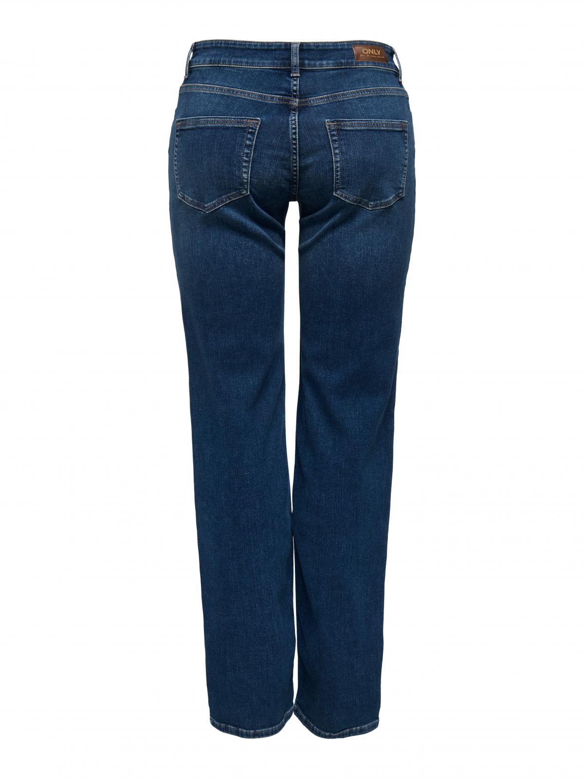 온리 미드웨이스트 스트레이트핏 데님 청바지 15344167_2114 BLUE / DARK BLUE DENIM - 상세 이미지 4