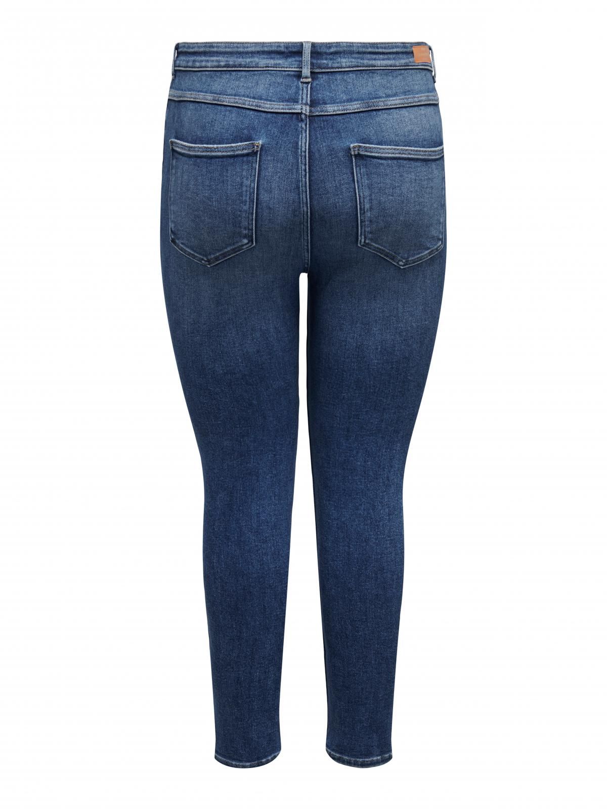 온리 하이웨이스트 중청 스키니핏 데님 팬츠 15301297_2115 BLUE / MEDIUM BLUE DENIM - 상세 이미지 4