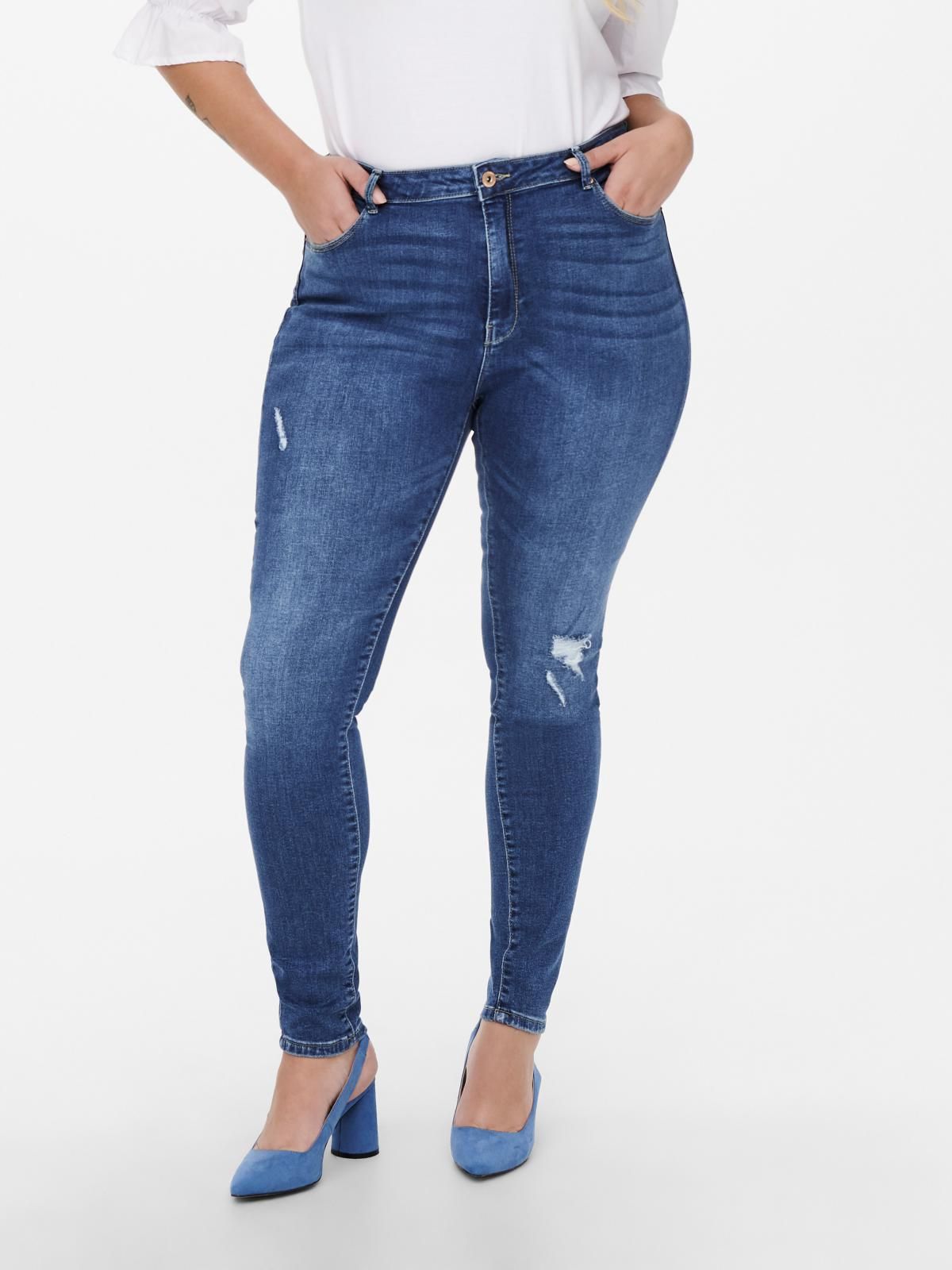 온리 하이웨이스트 데님 스키니핏 진 여성 15245171_2115 BLUE / MEDIUM BLUE DENIM - 상품 이미지