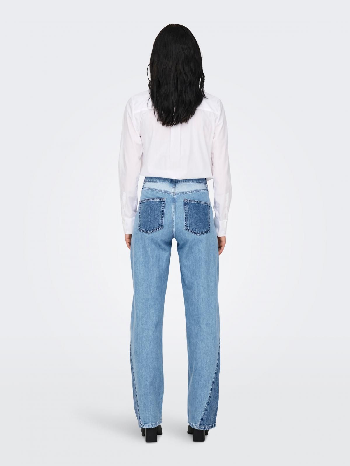 온리 미드웨이스트 와이드핏 데님 청바지 15330826_2116 BLUE / LIGHT BLUE DENIM - 상세 이미지 2