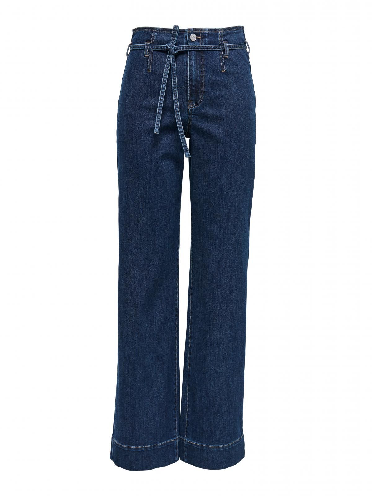 온리 하이웨이스트 데님 와이드핏 진 벨트 15357961_2114 BLUE / DARK BLUE DENIM - 상세 이미지 3