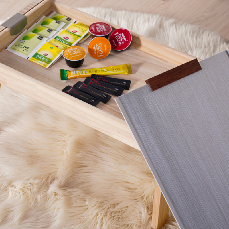 지비노 접이식 이동식 티테이블 블랙월넛