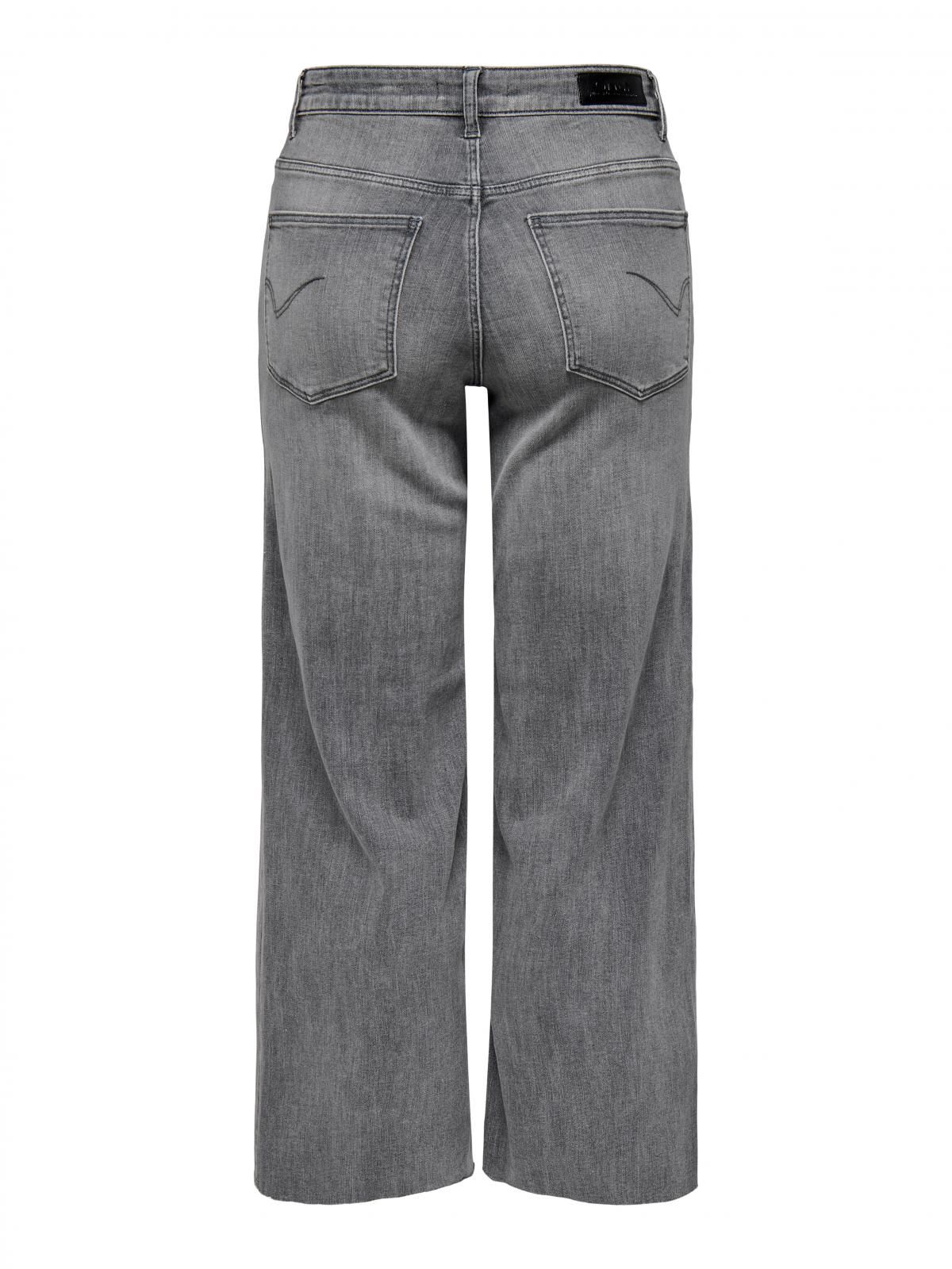 온리 하이웨이스트 와이드핏 크롭 데님 팬츠 15349812_2105 GREY / MEDIUM GREY DENIM - 상세 이미지 4