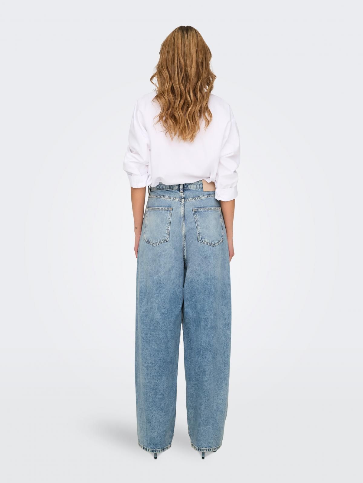 온리 데님 미드웨이스트 와이드핏 청바지 15325749_2115 BLUE / MEDIUM BLUE DENIM - 상세 이미지 2