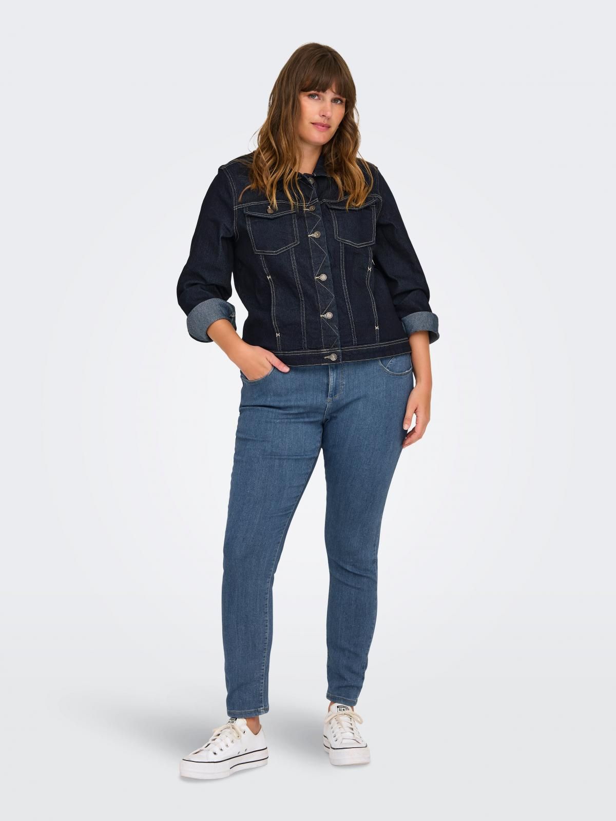 온리 데님 미드웨이스트 스키니핏 청바지 15300155_2115 BLUE / MEDIUM BLUE DENIM - 상세 이미지 5