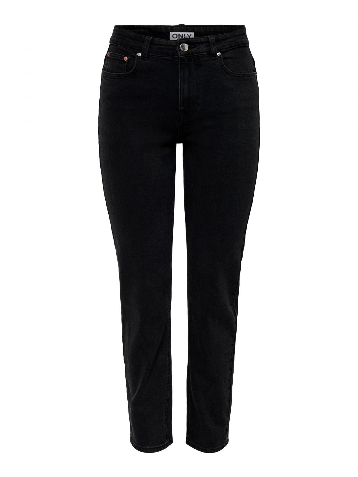 온리 하이웨이스트 블랙 스트레이트 데님 팬츠 15318567_2103 BLACK / BLACK DENIM - 상세 이미지 3
