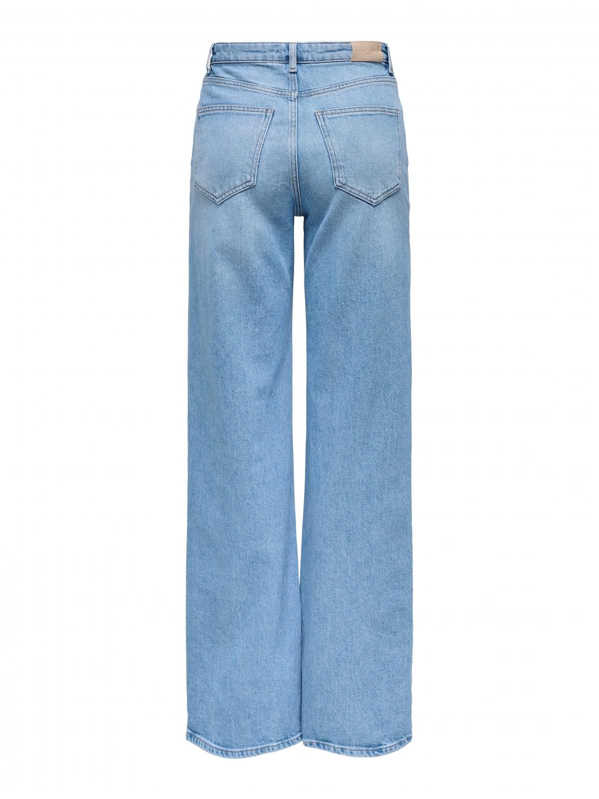 온리 하이웨이스트 와이드핏 데님 팬츠 15345249_2116 BLUE / LIGHT BLUE DENIM - 상세 이미지 4