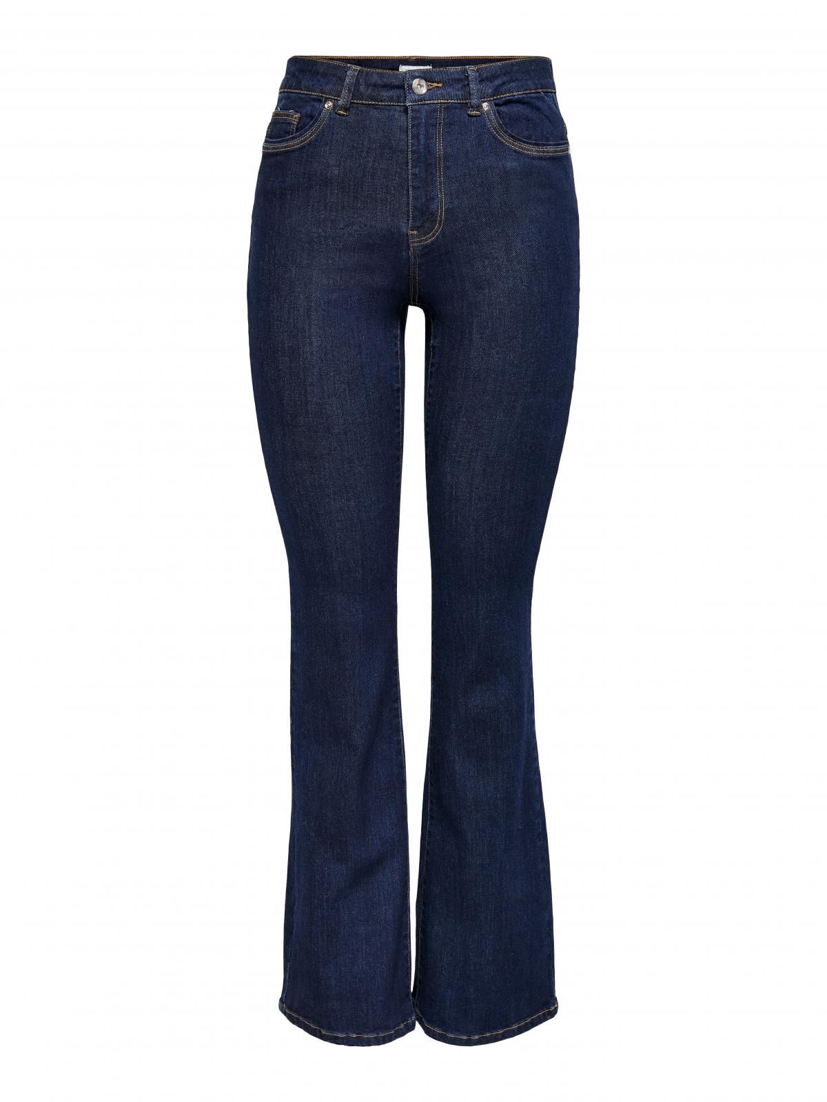 온리 하이웨이스트 데님 플레어핏 청바지 15230472_2114 BLUE / DARK BLUE DENIM - 상세 이미지 3