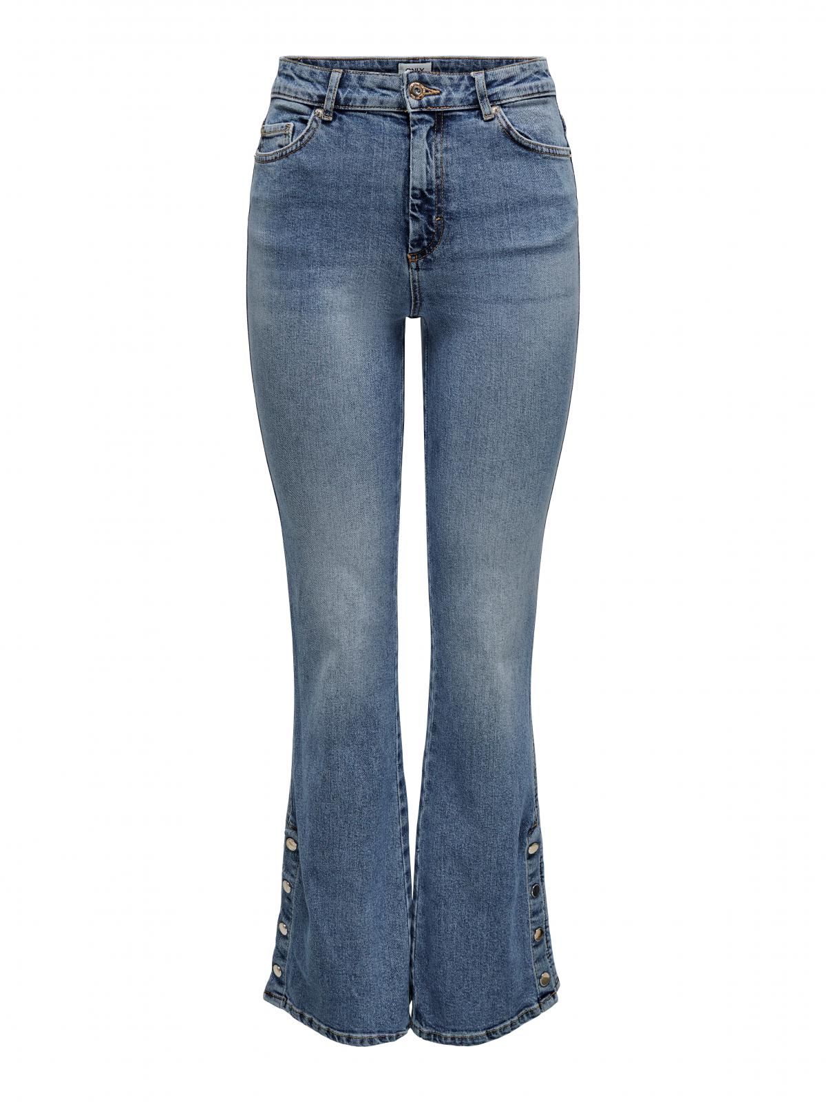 온리 하이웨이스트 플레어 데님 슬림핏 진 15250035_2116 BLUE / LIGHT BLUE DENIM - 상세 이미지 3