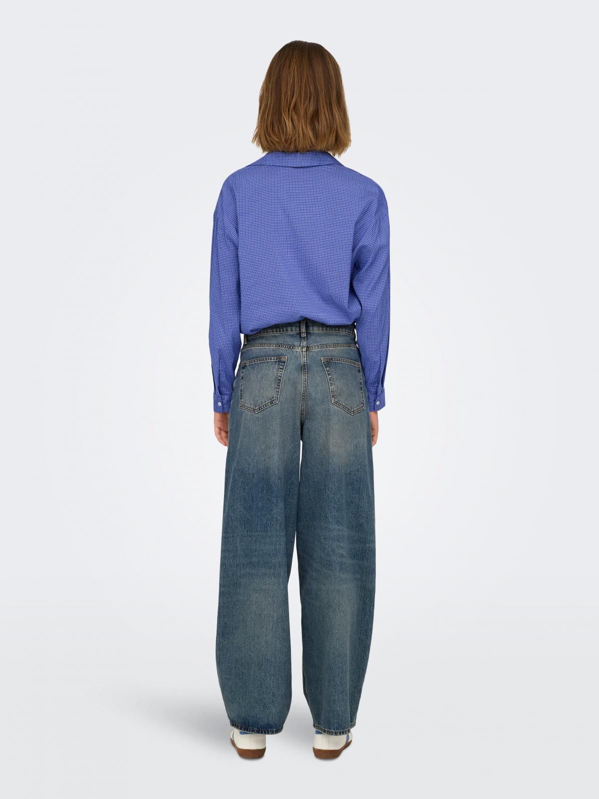 온리 데님 미드웨이스트 와이드핏 청바지 15332410_2115 BLUE / MEDIUM BLUE DENIM - 상세 이미지 2