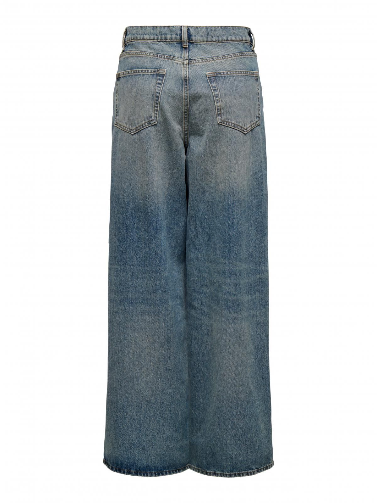 온리 데님 미드웨이스트 와이드핏 청바지 15332410_2115 BLUE / MEDIUM BLUE DENIM - 상세 이미지 4