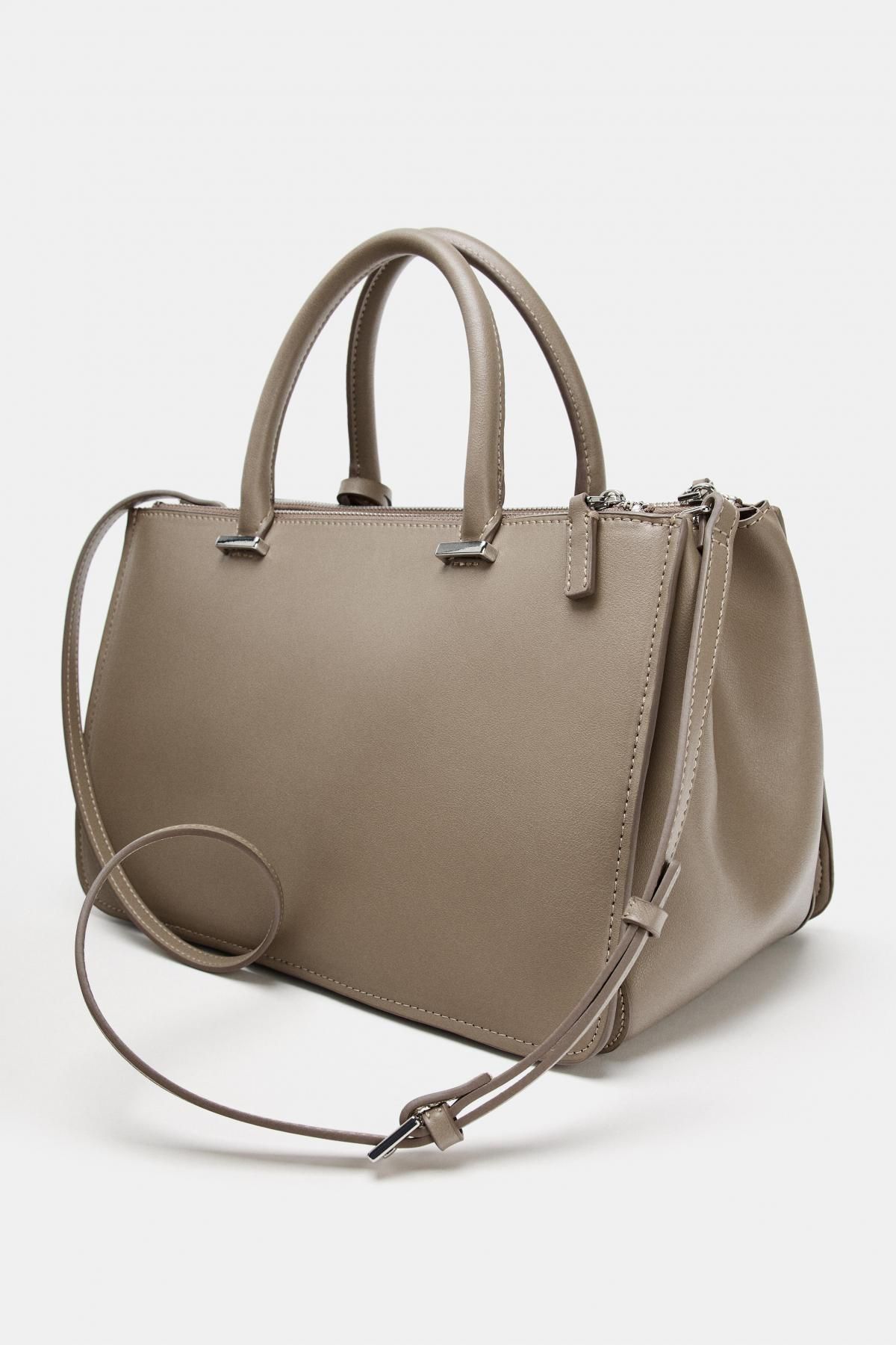 자라 클래식 더블핸들 시티 토트백 6752/610 TAUPE GREY - 상세 이미지 5