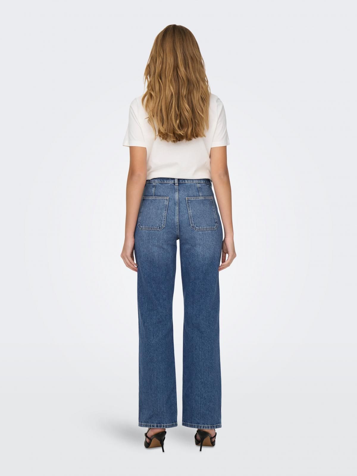 제이디와이 하이웨이스트 데님 와이드핏 진 15308196_2115 BLUE / MEDIUM BLUE DENIM - 상세 이미지 2