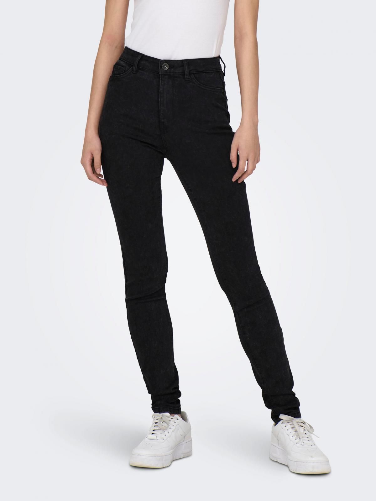 온리 하이웨이스트 스키니핏 데님 팬츠 블랙 15315352_8183 BLACK / WASHED BLACK - 상품 이미지
