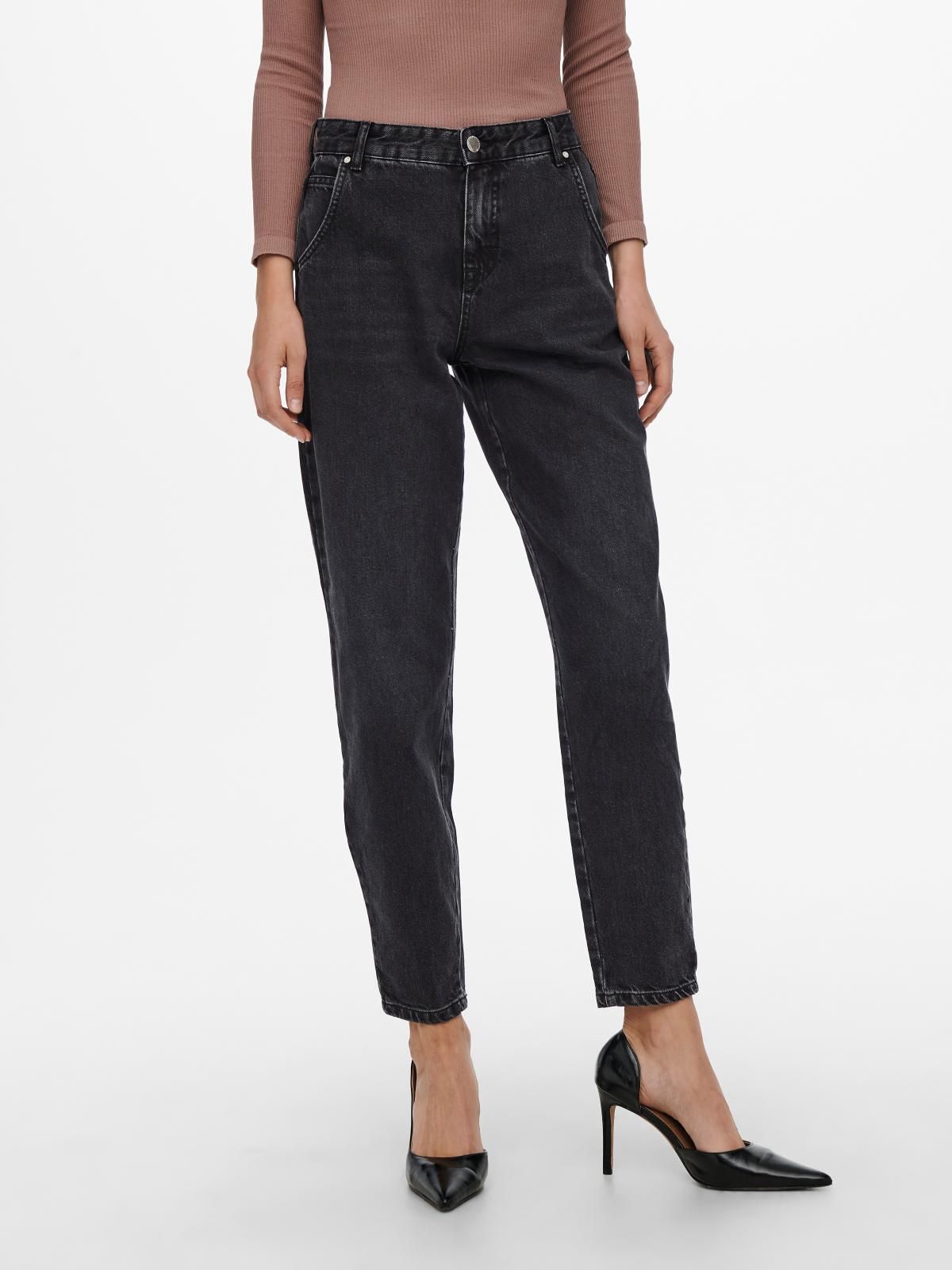 온리 하이웨이스트 캐롯핏 흑청 데님 팬츠 15236962_2103 BLACK / BLACK DENIM - 상품 이미지