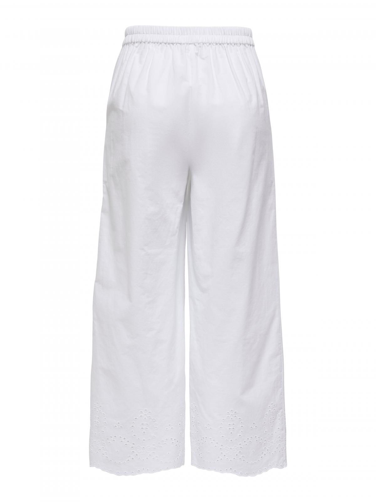 온리 코튼 와이드핏 큐롯 팬츠 화이트 엘라스틱 15344875_5 WHITE / BRIGHT WHITE - 상세 이미지 4