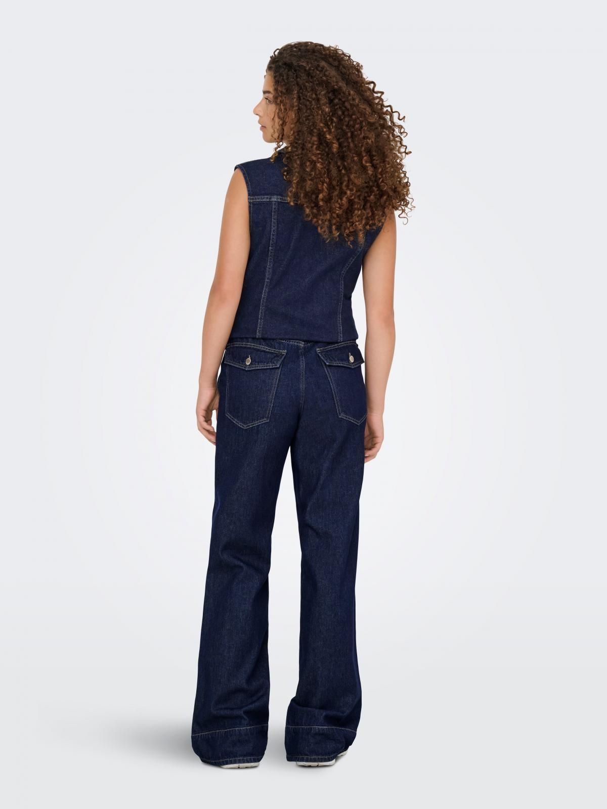 온리 하이웨이스트 진청 와이드핏 청바지 15352041_2114 BLUE / DARK BLUE DENIM - 상세 이미지 2