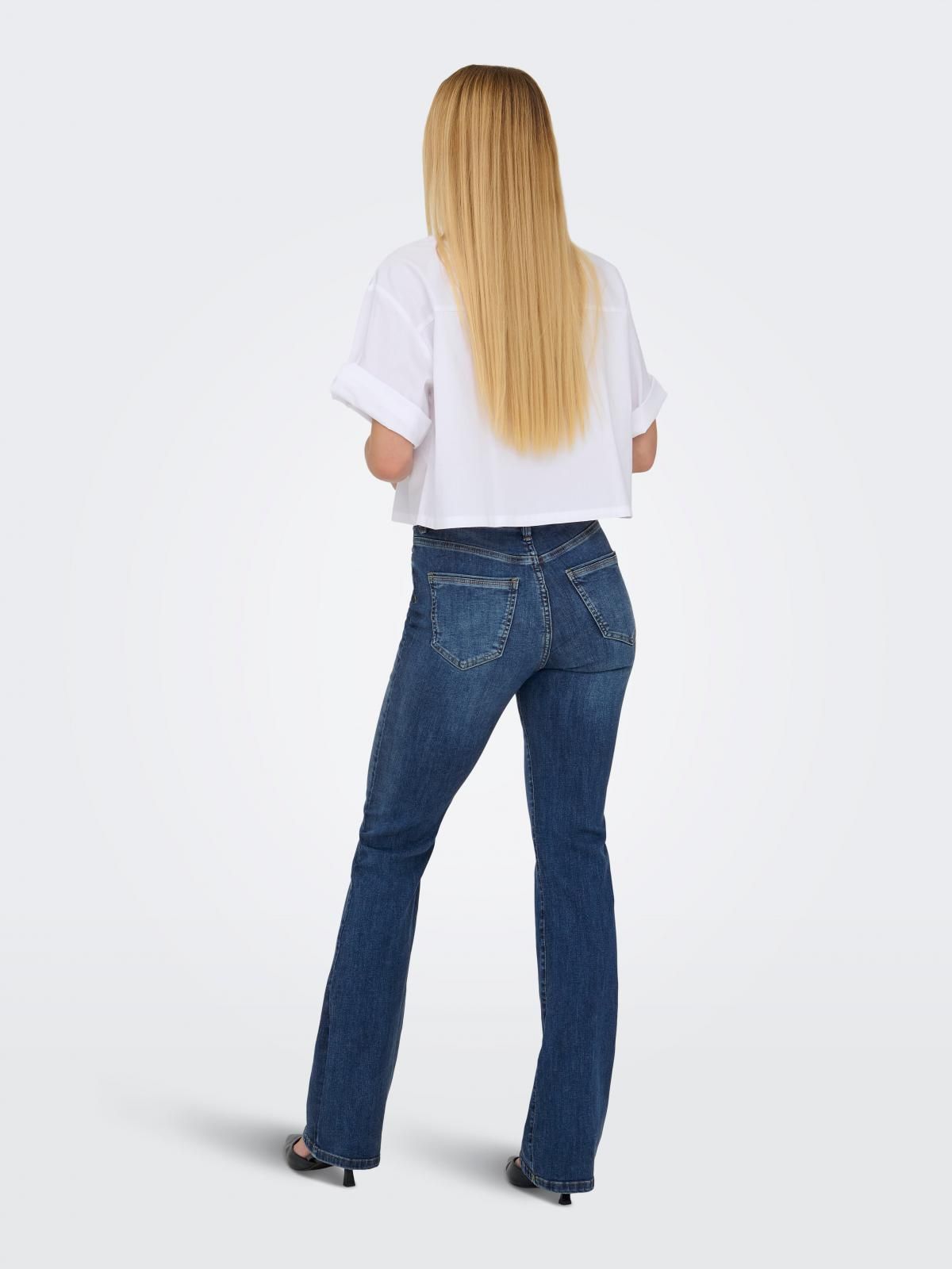 온리 하이라이즈 플레어핏 데님 부츠컷 청바지 15361593_2114 BLUE / DARK BLUE DENIM - 상세 이미지 2