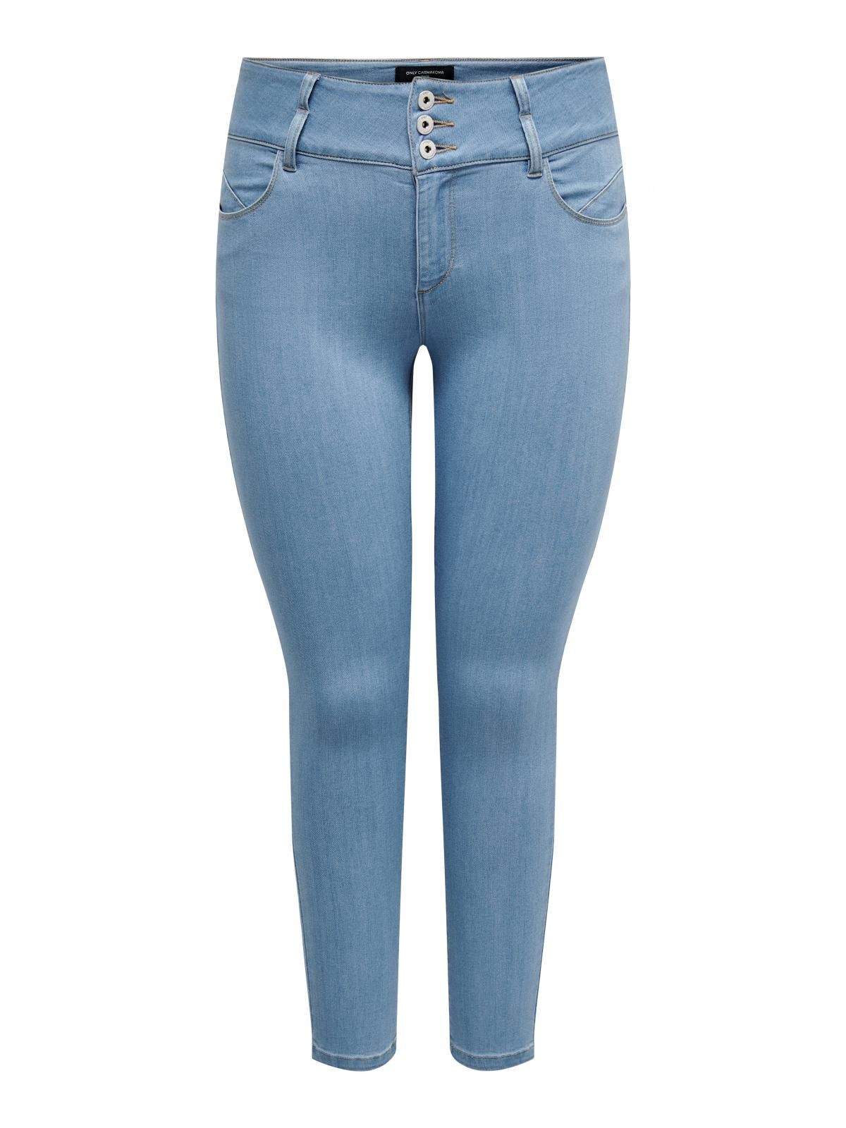 온리 플러스사이즈 하이웨이스트 스키니핏 진 15280926_2116 BLUE / LIGHT BLUE DENIM - 상세 이미지 3