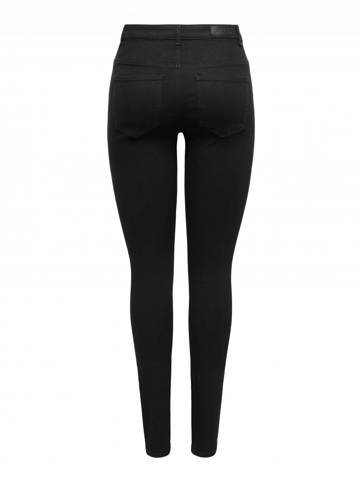 온리 블랙 하이웨이스트 스키니핏 데님 팬츠 15372339_2103 BLACK / BLACK DENIM - 상세 이미지 4