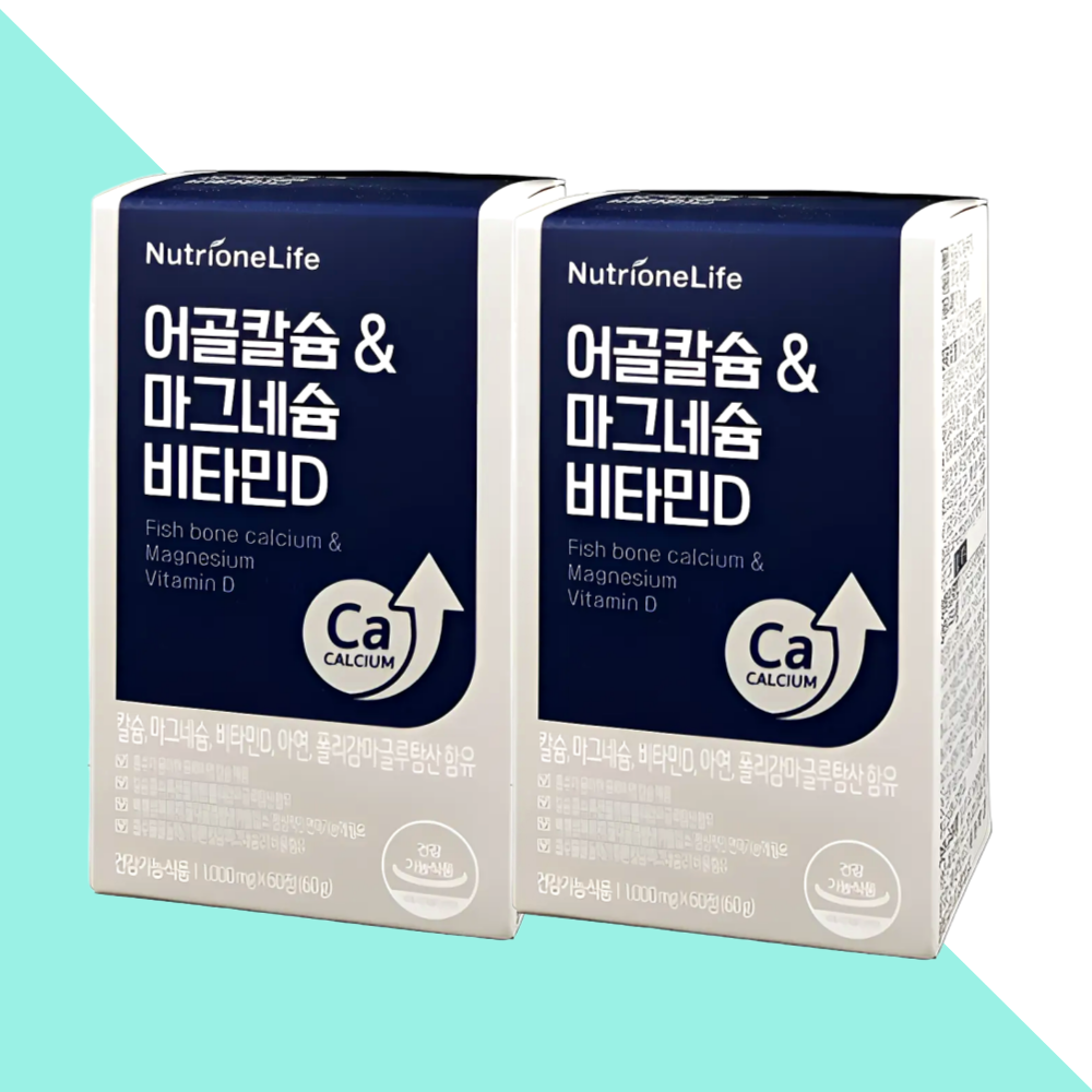 뉴트리원 어골칼슘 마그네슘 비타민D 칼마디 60정X2개 - 메인 이미지