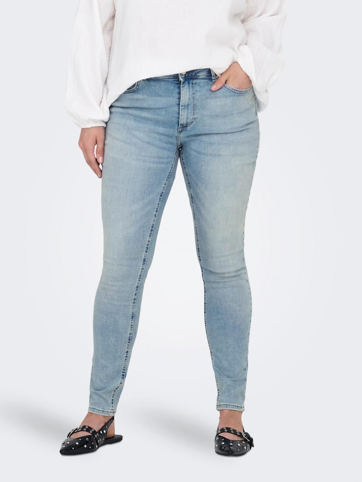 온리 빅사이즈 스트레치 스키니핏 청바지 15312951_2116 BLUE / LIGHT BLUE DENIM - 상품 이미지