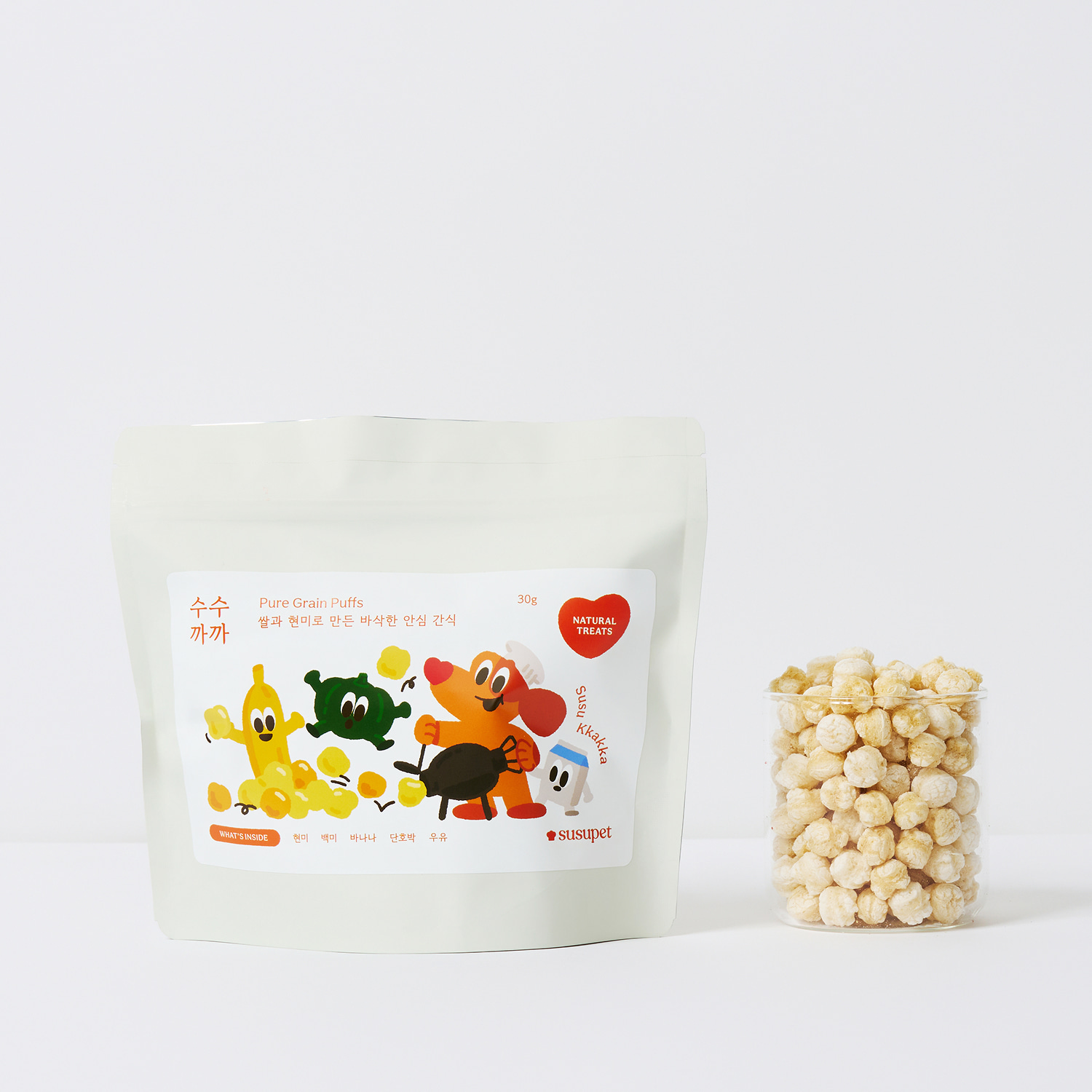 수수펫푸드 수수까까 바나나+단호박+우유, 30g, 1개 - 상품 이미지