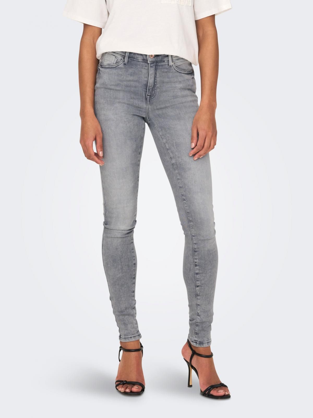 온리 테크니컬 미드웨이스트 스키니핏 데님 팬츠 15231450_3601 GREY / GREY DENIM - 상품 이미지