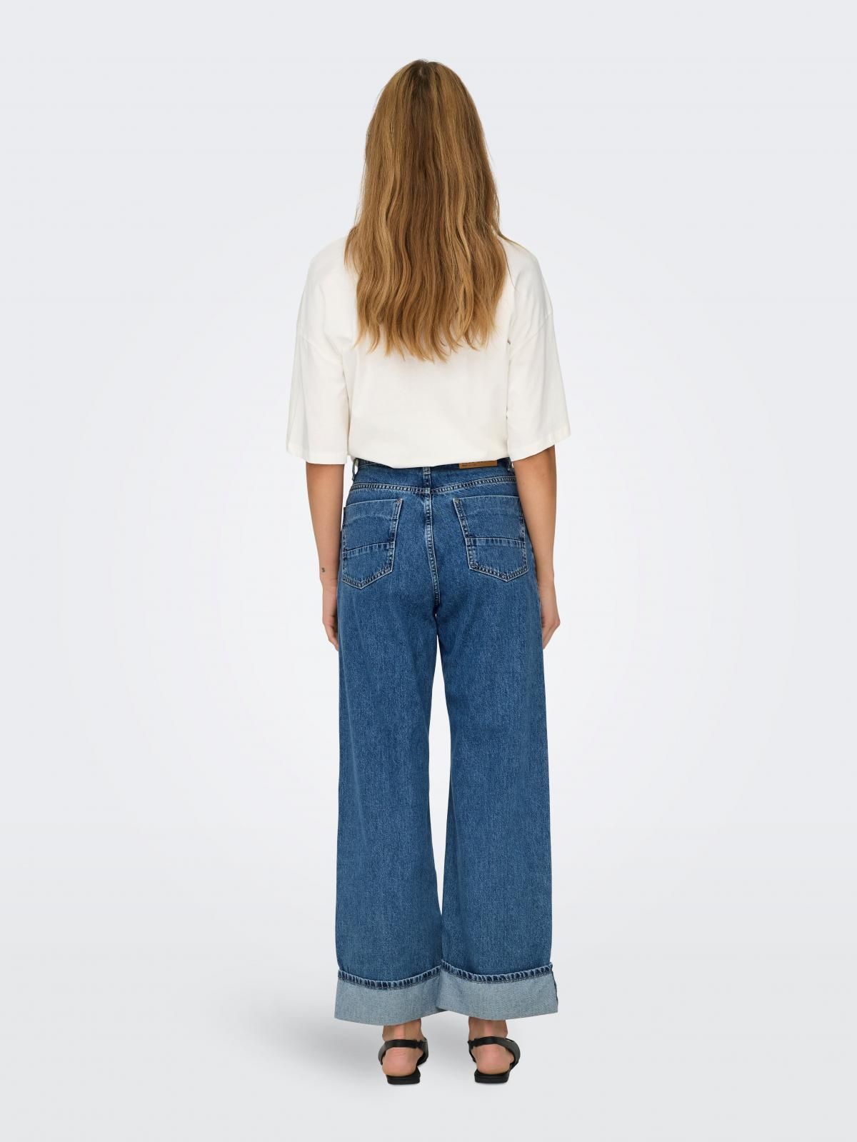 온리 하이웨이스트 데님 와이드핏 청바지 15325823_2115 BLUE / MEDIUM BLUE DENIM - 상세 이미지 3