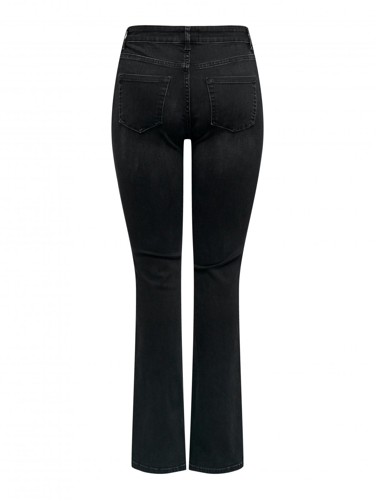 온리 블랙 미드웨이스트 플레어핏 데님 팬츠 15286686_8183 BLACK / WASHED BLACK - 상세 이미지 4