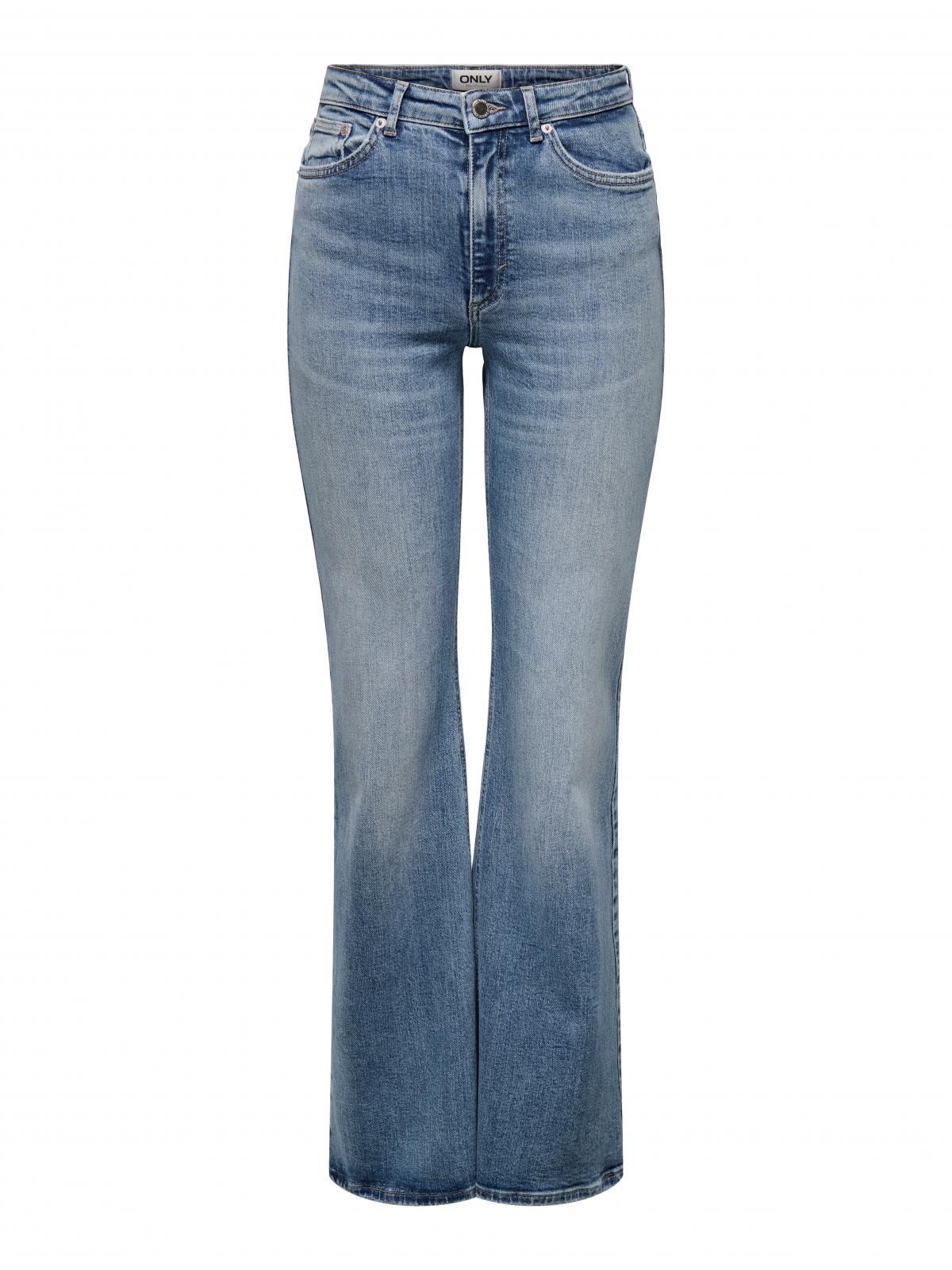 온리 하이웨이스트 플레어핏 데님 청바지 15338004_2115 BLUE / MEDIUM BLUE DENIM - 상품 이미지
