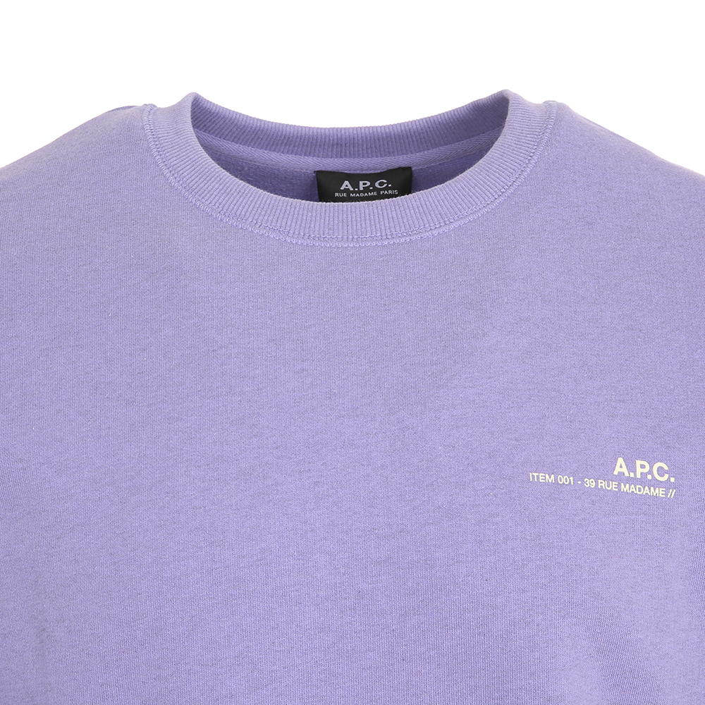 아페쎄 체스트 로고 바이올렛 맨투맨 COFBQ H27903 PIQ (2024 S/S) XL 이미지 6