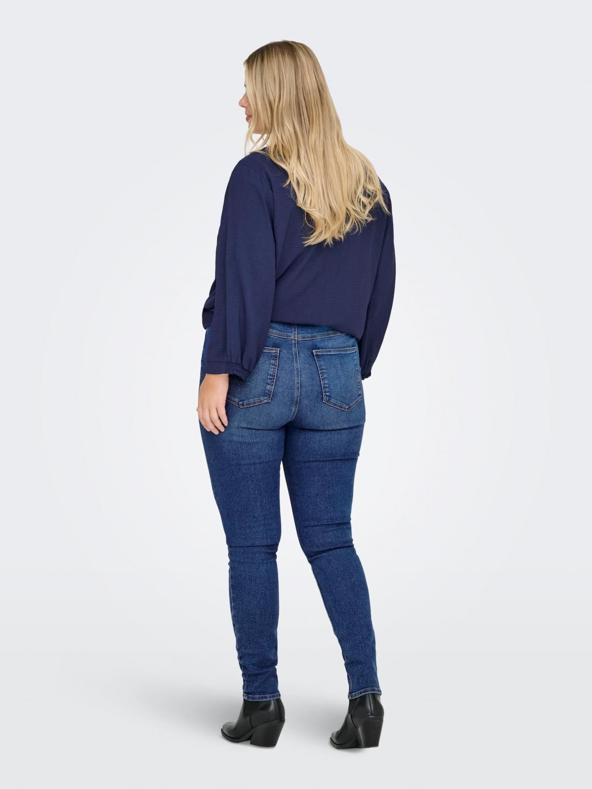 온리 플러스사이즈 하이웨이스트 스키니핏 진 15358085_2115 BLUE / MEDIUM BLUE DENIM - 상세 이미지 2