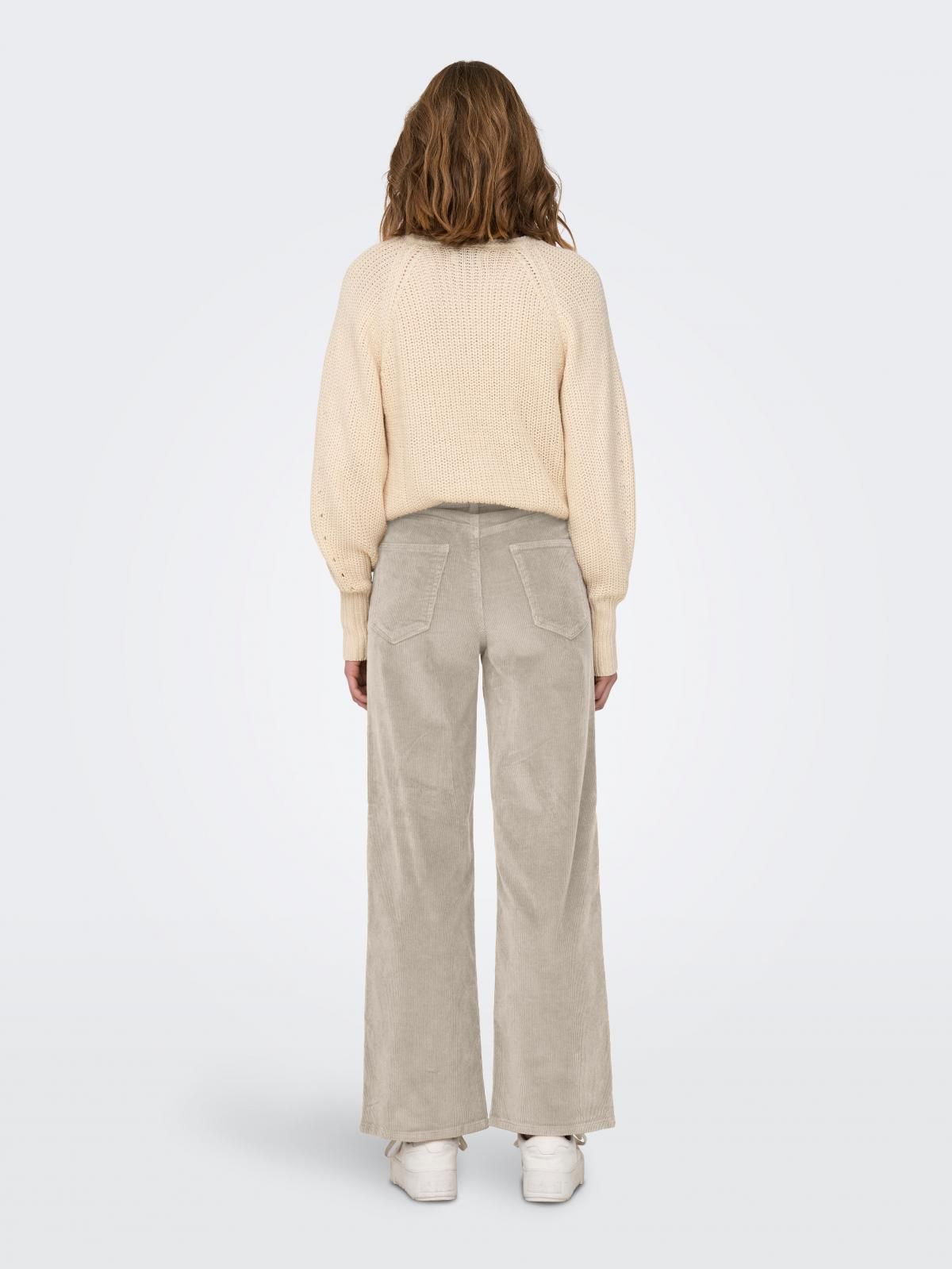 온리 하이웨이스트 와이드핏 코듀로이 팬츠 15263179_122 GREY / OATMEAL - 상세 이미지 2
