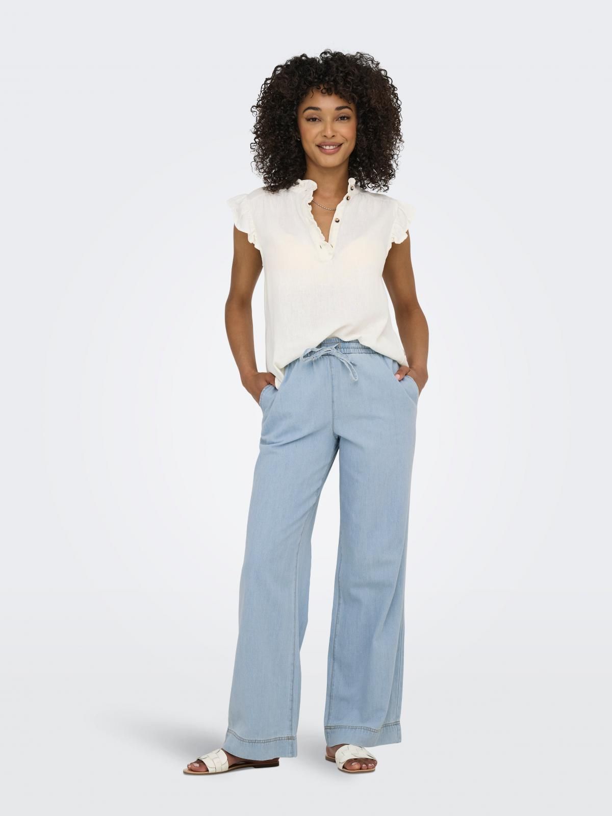 제이디와이 트렌디 루즈핏 데님 와이드 청바지 15353707_2116 BLUE / LIGHT BLUE DENIM - 상세 이미지 5