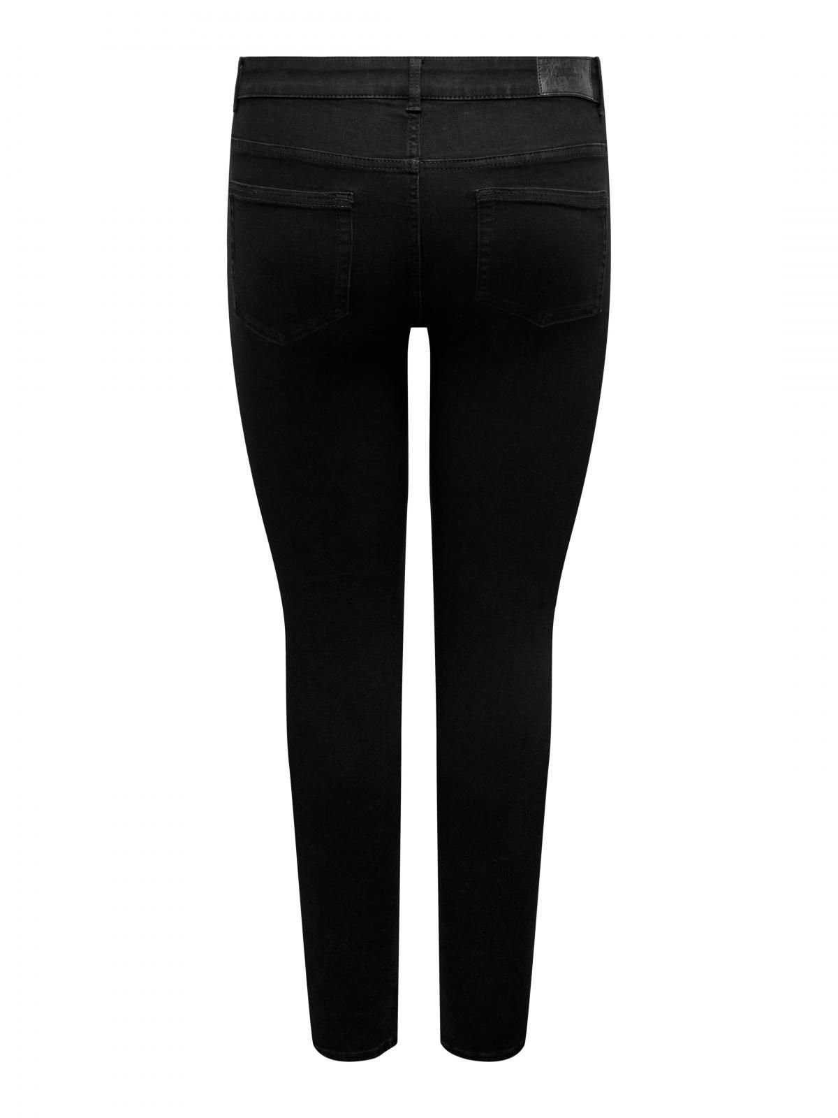온리 플러스사이즈 스키니핏 블랙 데님진 15352543_2103 BLACK / BLACK DENIM - 상세 이미지 4