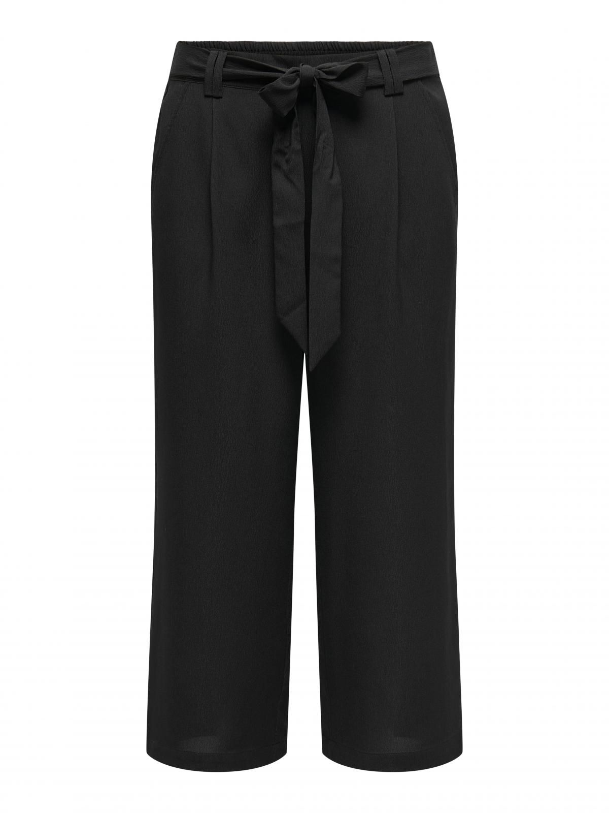 온리 와이드핏 팔라조 팬츠 블랙 레귤러핏 벨트 15342658_2161 BLACK / BLACK - 상세 이미지 3