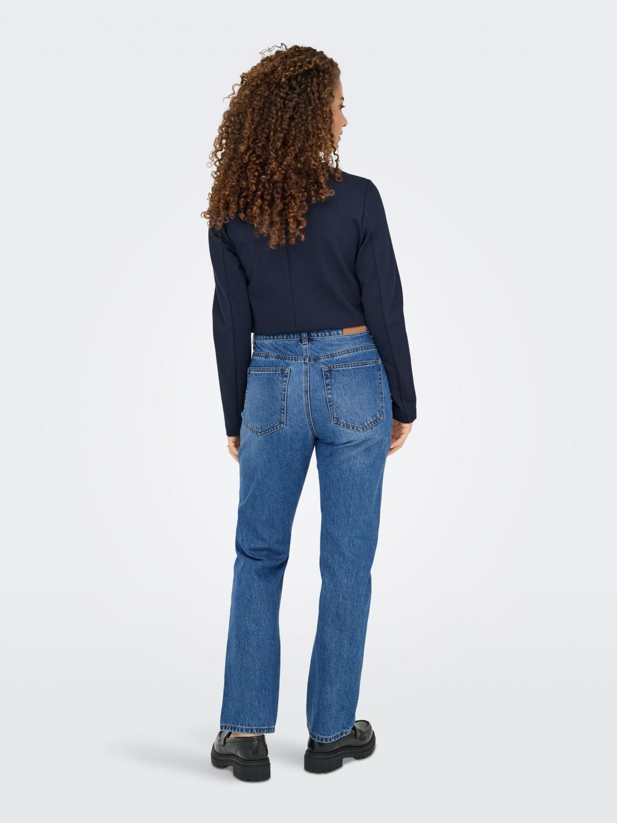 온리 데님 하이웨이스트 스트레이트핏 청바지 15370939_2115 BLUE / MEDIUM BLUE DENIM - 상세 이미지 2