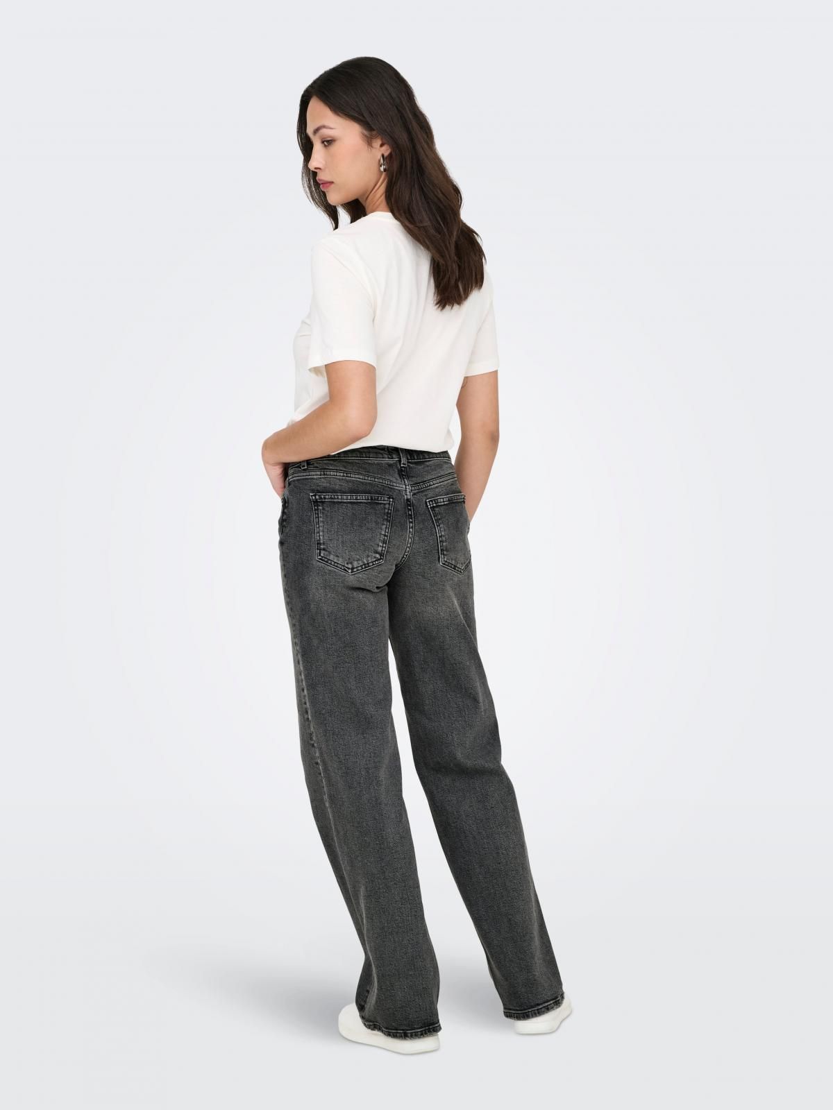 온리 트렌디 로우웨이스트 와이드핏 데님진 15338012_2104 GREY / DARK GREY DENIM - 상세 이미지 2
