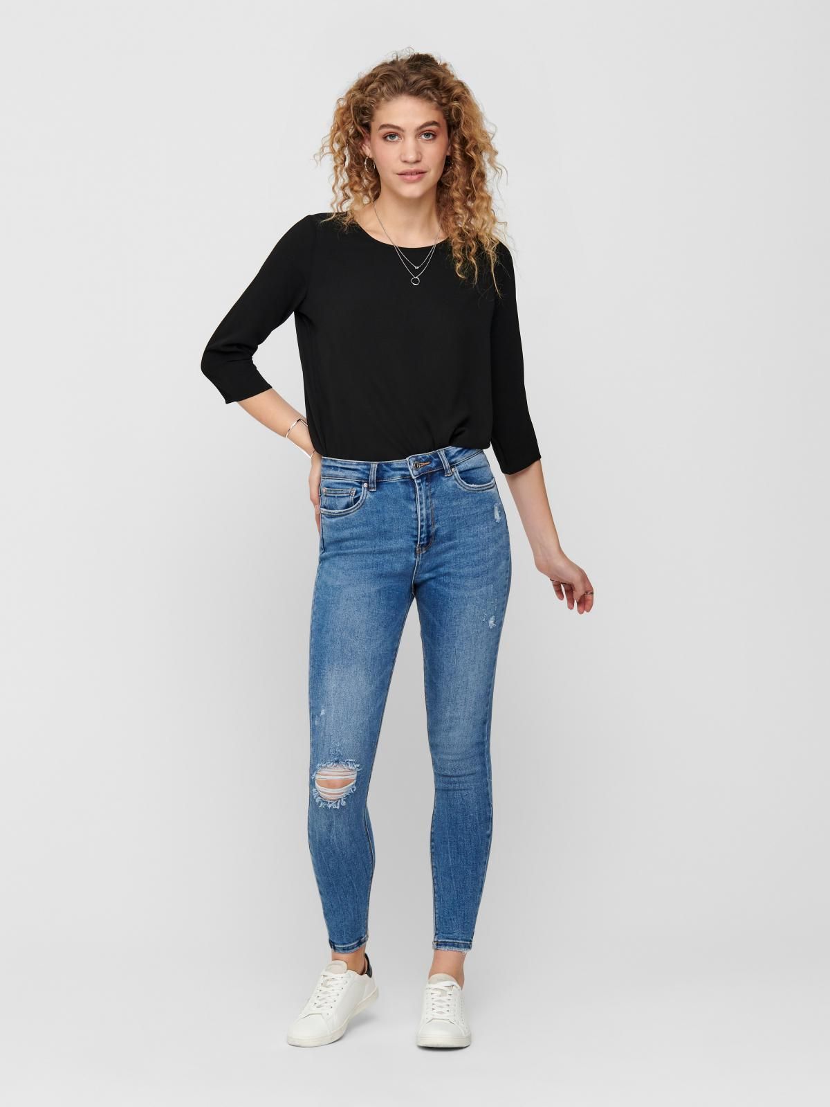 온리 하이웨이스트 데님 스키니핏 진 15195399_2115 BLUE / MEDIUM BLUE DENIM - 상세 이미지 5