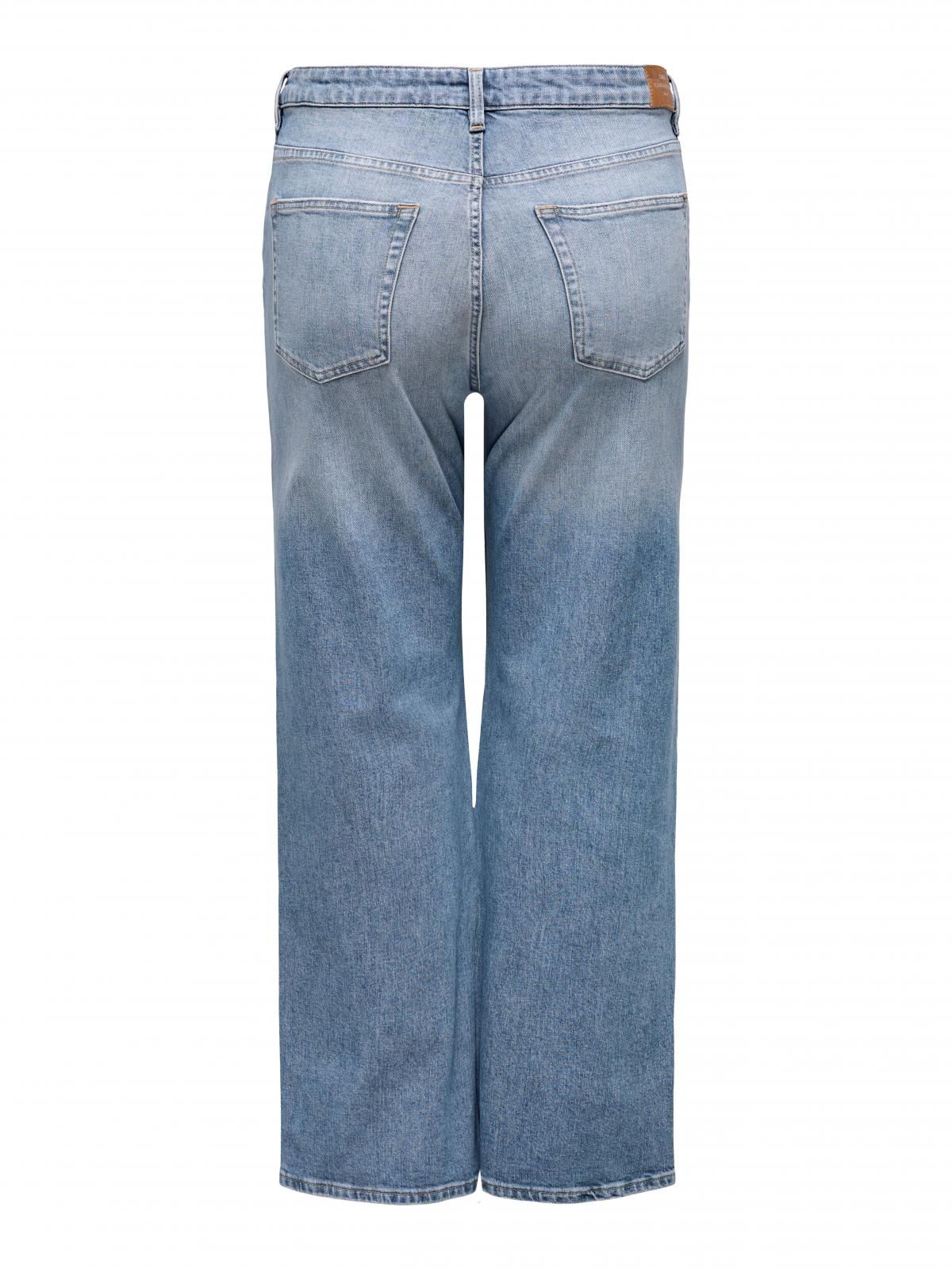 온리 하이웨이스트 와이드핏 청바지 빅사이즈 15312933_2116 BLUE / LIGHT BLUE DENIM - 상세 이미지 4