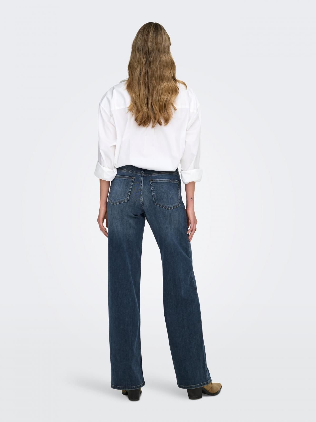 온리 하이웨이스트 데님 와이드핏 진 15339459_6603 BLACK / BLUE BLACK DENIM - 상세 이미지 2