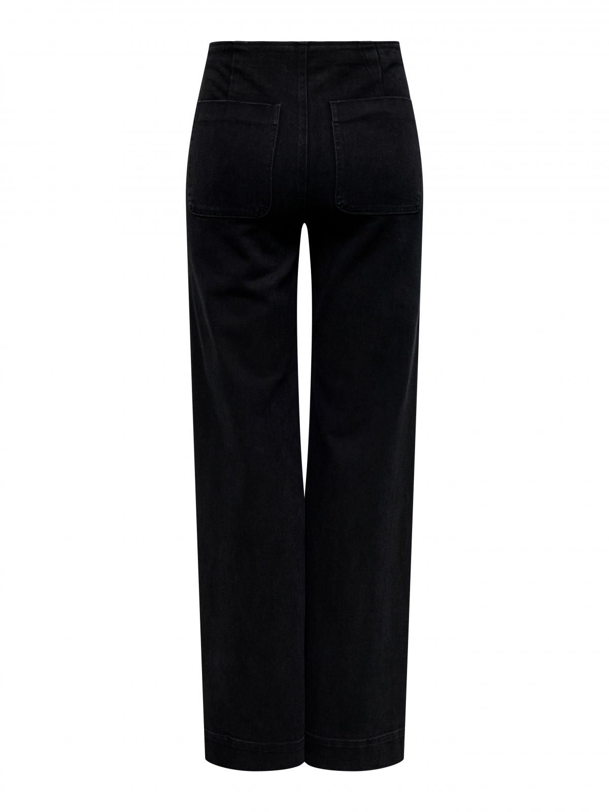 온리 하이웨이스트 와이드핏 데님 팬츠 15356699_2103 BLACK / BLACK DENIM - 상세 이미지 4